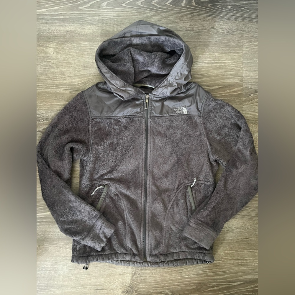 The North Face Fleece Sweater with hood in gray size M